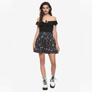Hot Topic Skirt Nightmare Before Christmas O-Ring Skater Mini Skirt Sz S